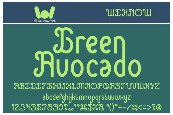 Green Avocado Font: Techno Display Typeface for Creators