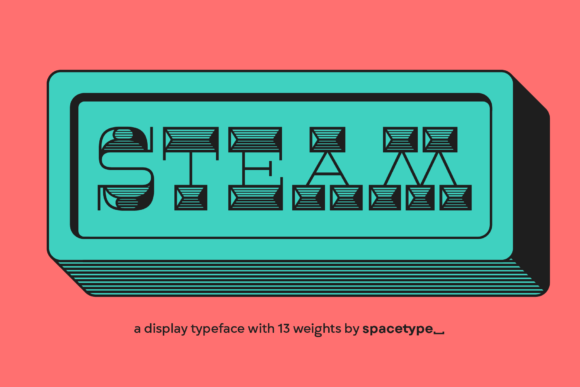 Steam Display Font for Handmade Crafts and Labels